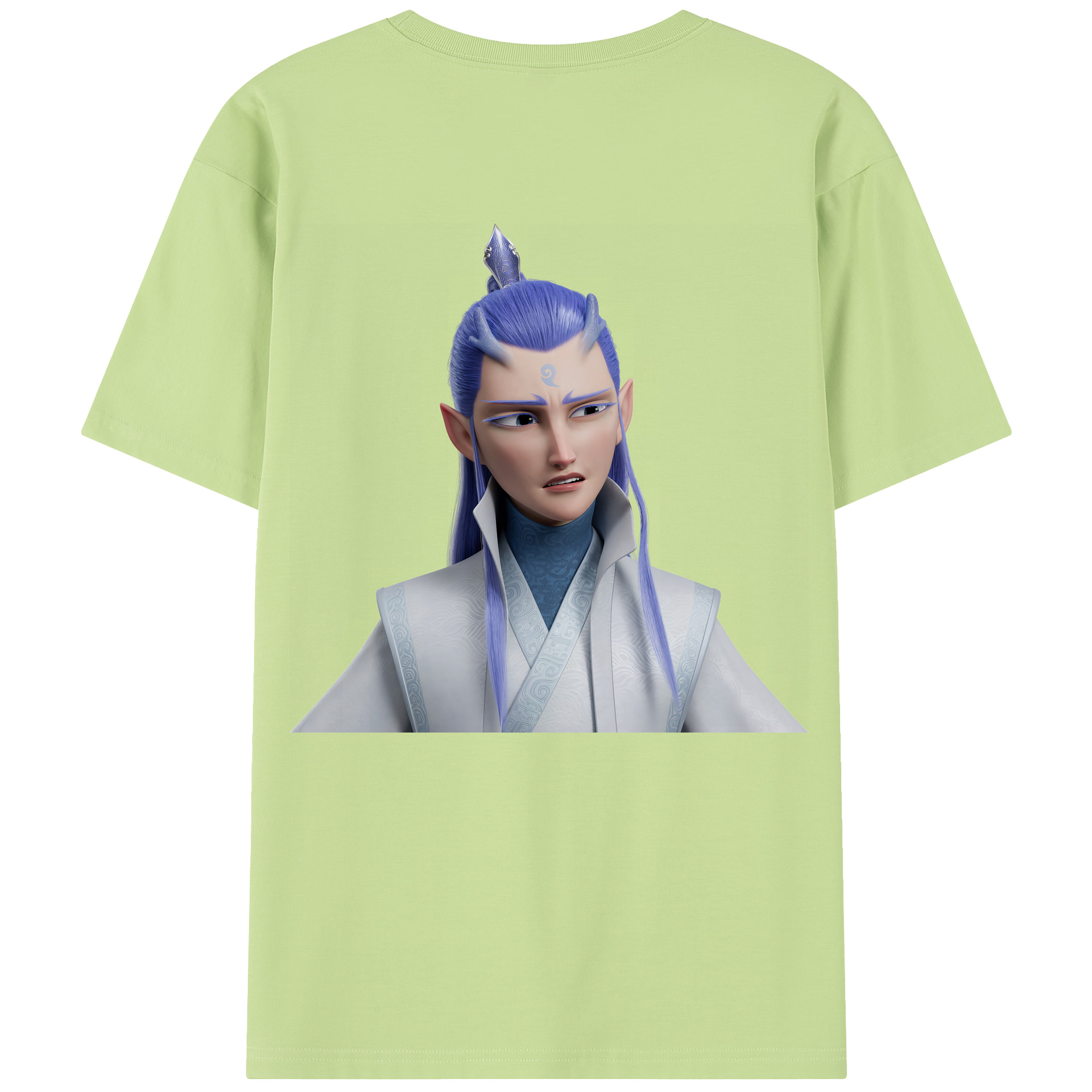 （画像用） Ne Zha 2 ナタ 魔童の大暴れ 綿100％半袖Tシャツ（背面プリント）